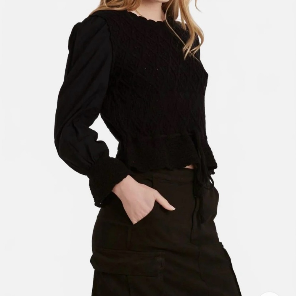 Another Love Black Blouse Sweater NWT